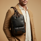 Brackenfield Men's Explorer Chest Crossbody Backpack