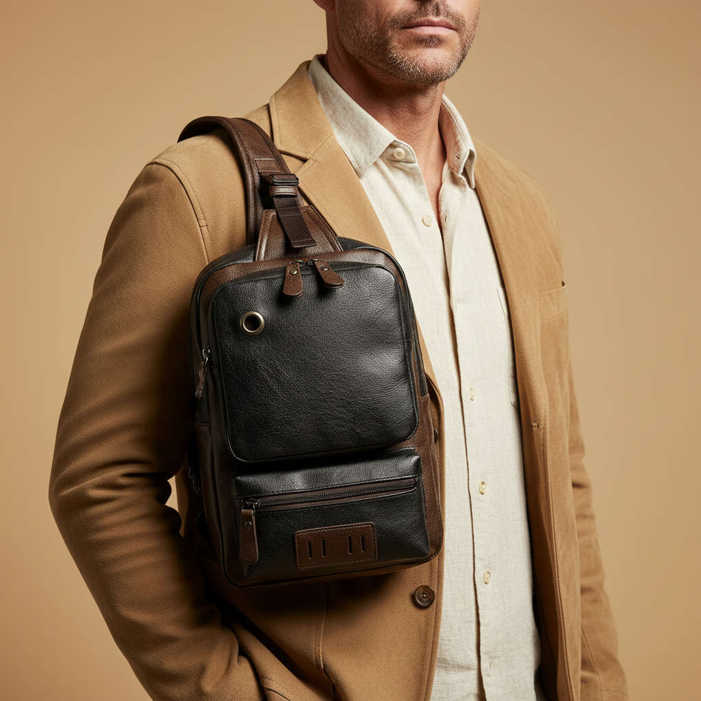 Brackenfield Men's Explorer Chest Crossbody Backpack
