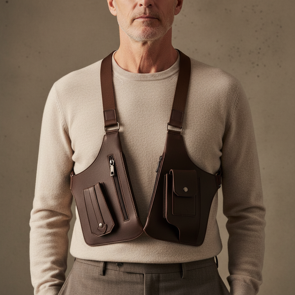 Brackenfield Men's Tactical Vest Crossbody Bag