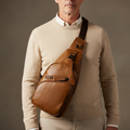 Vintage Bull Triangular Crossbody Bag for Men