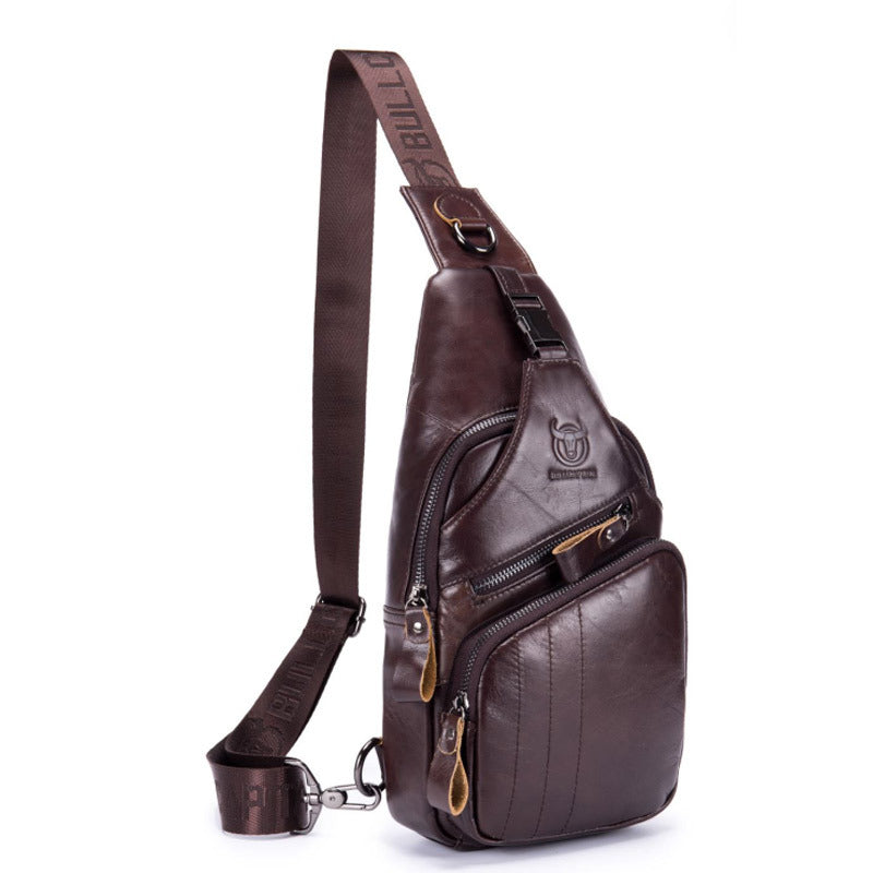 Vintage Bull Triangular Crossbody Bag for Men
