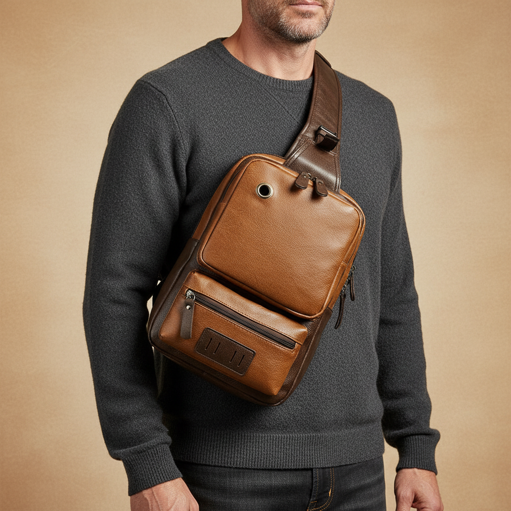 Brackenfield Men's Explorer Chest Crossbody Backpack