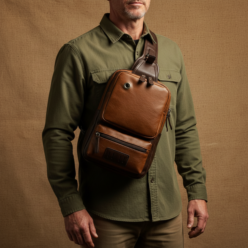 Brackenfield Men's Explorer Chest Crossbody Backpack